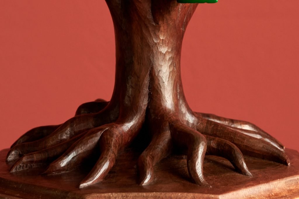 Raíces en madera. Árbol de vida.
